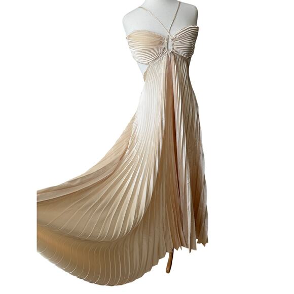 ALC Moira Satin Pleated Maxi Dress US 6 - Picture 9 of 14